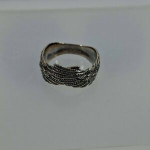 Sterling Silver 925 Angel Wing‎ Wrap Ring Feather Band Engraved Bubba Adjustable